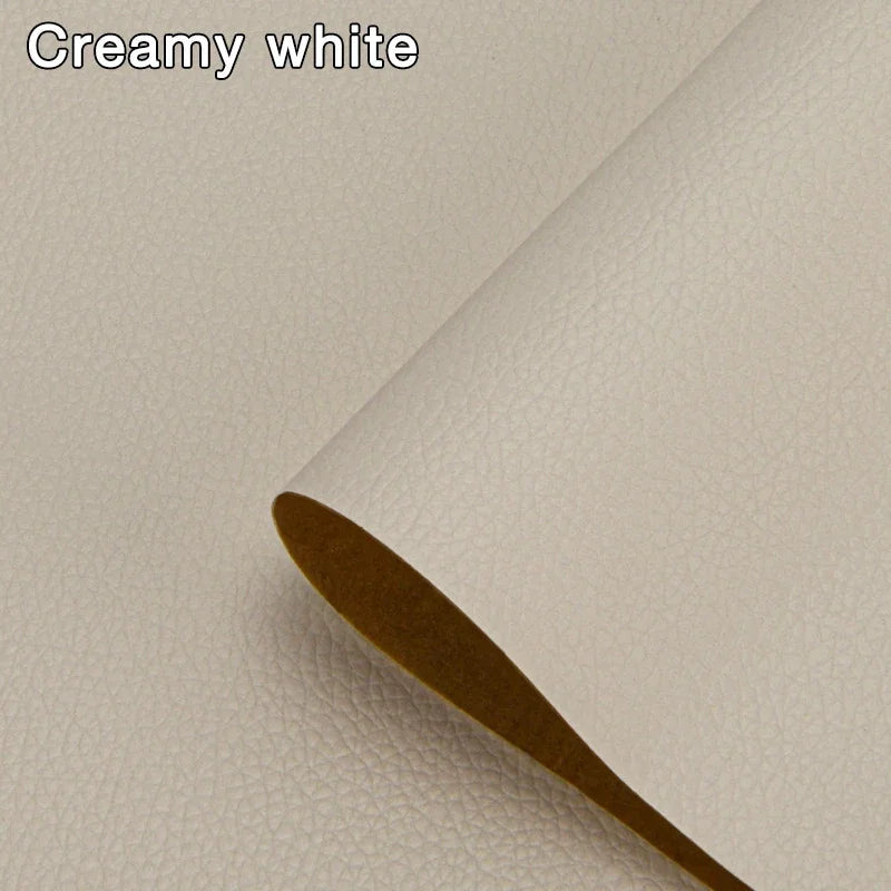 Creamy white leather-look repair patch color swatch